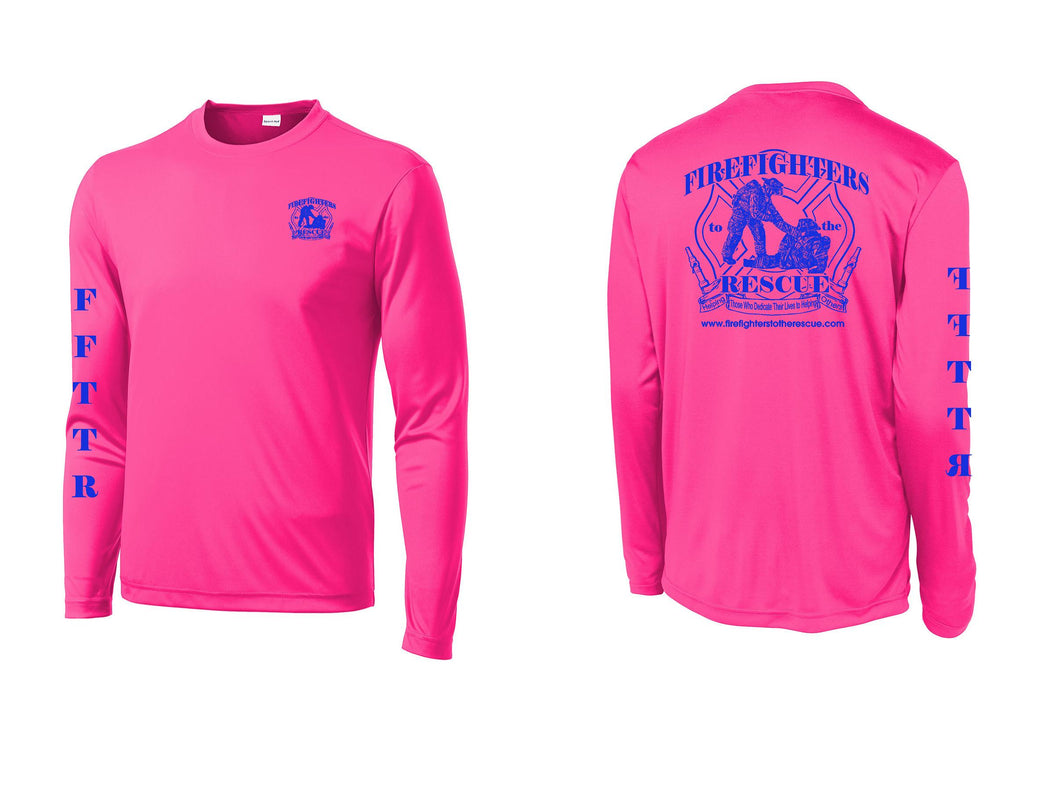 Long Sleeve Pink and Blue Shirt